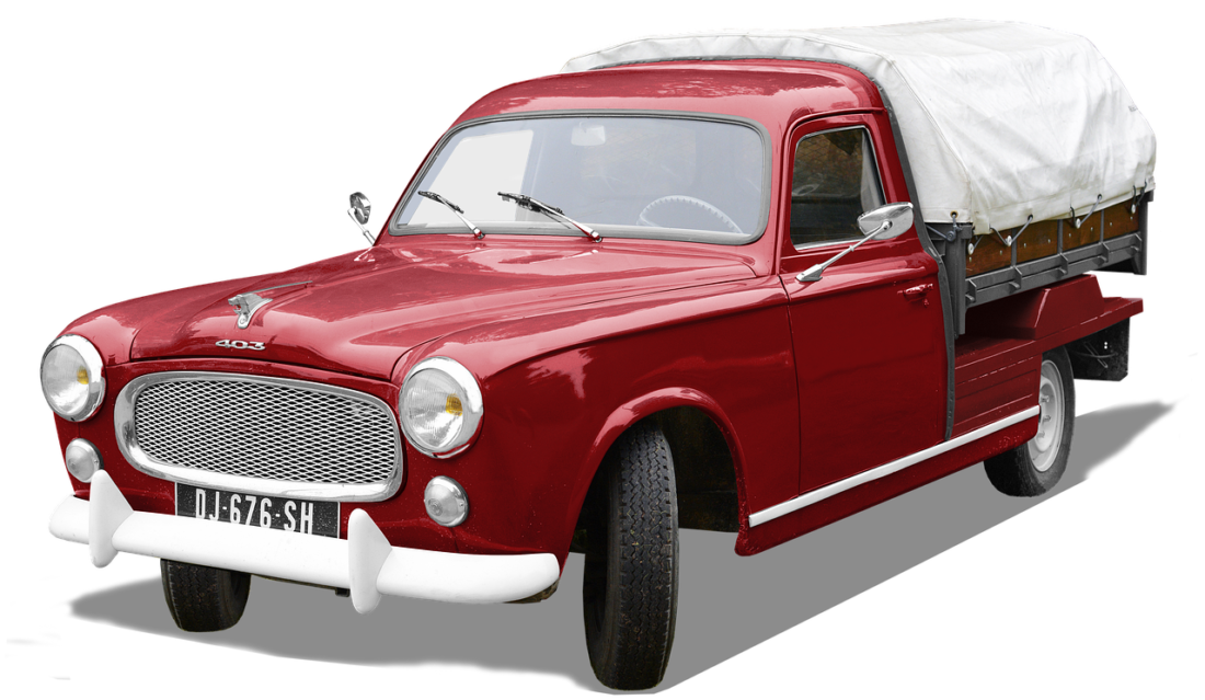 Pickup bâché Peugeot 403 (image Pixabay Licence usage commercial libre)