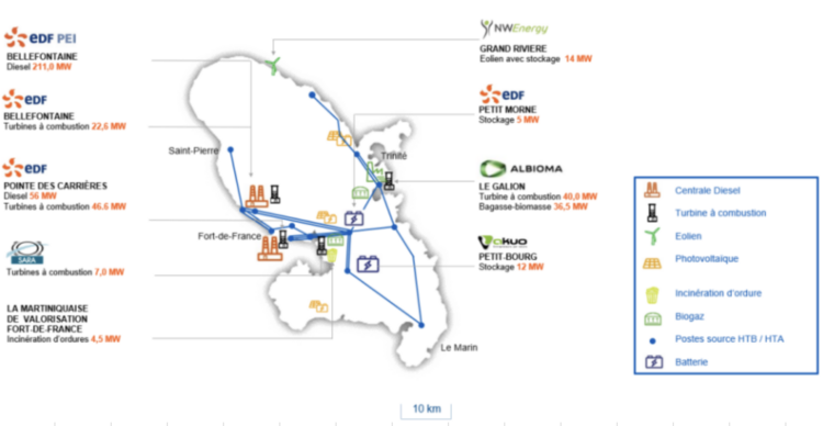 carte circuit électrique martinique